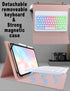 Universal Tablet Keyboard Case with 7 Color Rainbow Backlit Removable Keypad for 9.7"-11" Tablets (Pink)
