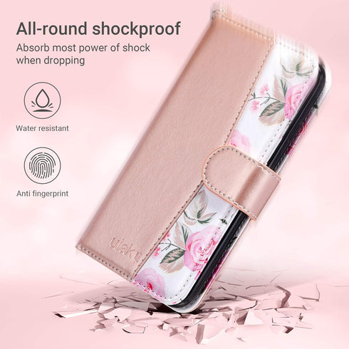 ULAK Wallet Case for iPhone SE 3(2022)/SE(2020)/8/7 - Premium Floral PU Leather Flip Case with Card Holder