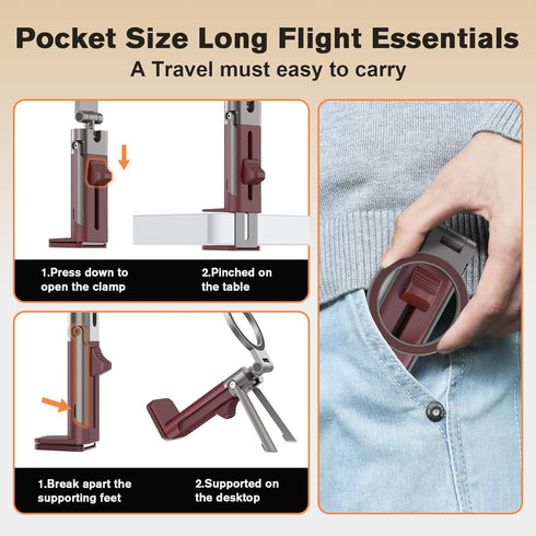 SOGUE Plane,N55*40 Desk,360 for MagSafe Airplane Phone Holder Mount Travel Essentials for Pro Magnetic Phone Stand