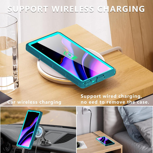 Guppy Galaxy S24 Ultra Case: Magnetic, Waterproof, IP68, 6.6FT Drop Proof, Built-in Screen Protector, Rugged Cyan.