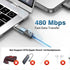 Male USB-C to Female Lightning Charger Adapter, 2-in-1 100W PD Charging + Data Sync for iPhone 15 Pro Max