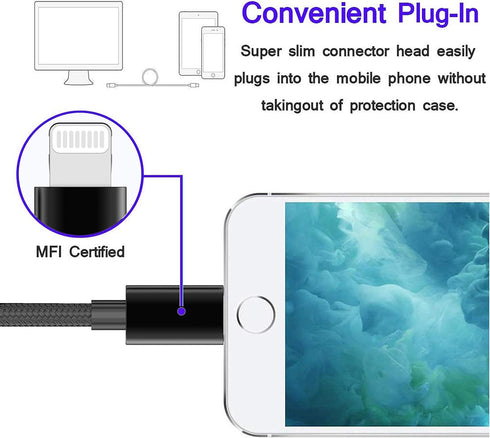 Apple MFi Certified 4FT USB C to Lightning Cable (Black) for iPhone X/XS/XR/XS Max/8/8 Plus, compatible with Type C