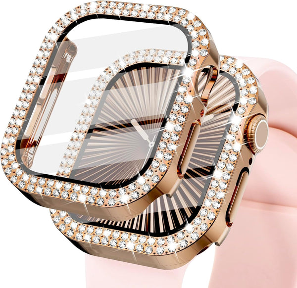 KADES Compatible for Bling Apple Watch Protective Case - Built-in Screen Protector for 40mm iWatch Series SE