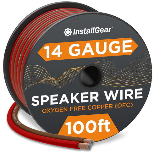 InstallGear 14 Gauge Wire AWG Speaker Wire (Red/Black) | 100 ft Speaker Cable for Car, Home Theater, Surround Sound,