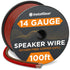 InstallGear 14 Gauge Wire AWG Speaker Wire (Red/Black) | 100 ft Speaker Cable for Car, Home Theater, Surround Sound,