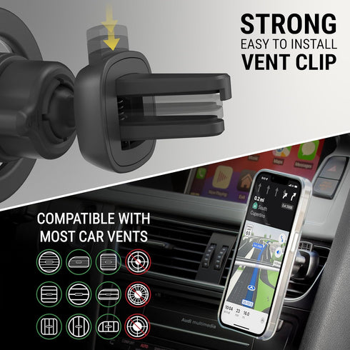 Scosche MagicMount SMSDV-SP MagSafe Car Mount, Magnetic Phone Holder for Dashboard/Vent Compatible with iPhone