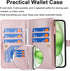 Jaorty iPhone 15 Plus Wallet Case for Women with Card Holder, Crossbody Case with Strap, Zipper Pocket, Rosegold