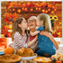 Fall Thanksgiving Decoration, Fireplace Backdrop Autumn Harvest Pumpkin Background for Thanksgiving Day Party Supplies