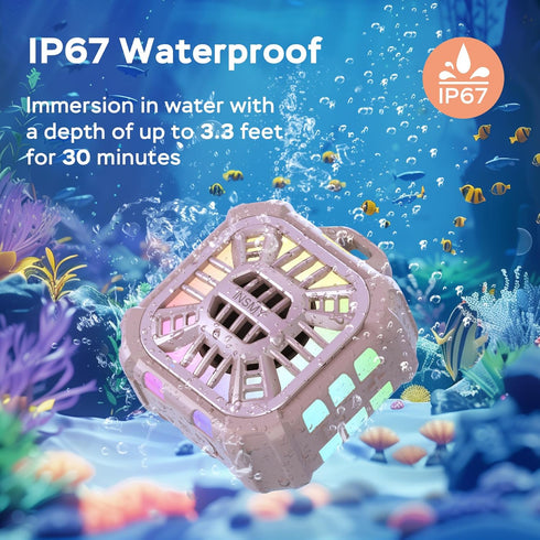 INSMY Bluetooth Speaker, IPX7 Waterproof, Portable Shower Speaker, Wireless Sync 100+ Speakers, 24H Playtime for Outdoor