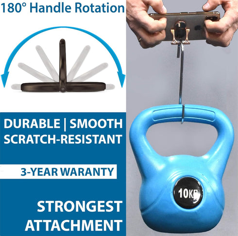 Phone Grip Holder Ring Kickstand, Unique 3-Finger Shape for Comfort and Security with Strap, Lightweight, Durable,