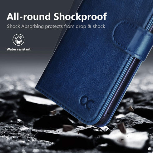 OCASE Wallet Case for iPhone SE 2022 5G, iPhone 7/8/SE 2020, PU Leather Flip Folio Phone Cover, Blue