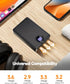 Muvenes Pack, 12000mAh 5V/2A 7.4V Heated Vest Battery Portable Power Charger Power Bank with LED Display, Compatible