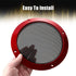 X AUTOHAUX 6.5 Inch Car Metal Audio Speaker Grill Cover Mesh Woofer Horn Guard Decorative Circle Grille Protector Red
