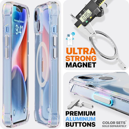 REBEL Clear Case for iPhone 14 - Crystal Series Gen-4, Strong MagSafe Compatible, Protective Shockproof Bumpers