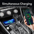 Compatible with Volkswagen Jetta Sprint 2019-2023 Wireless Charger Pad, Silicone Dual Charging Ports 15W Adapter (Black)