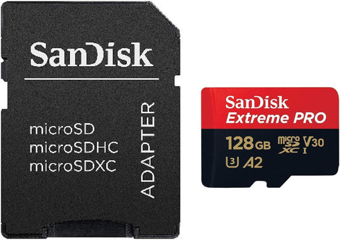 SanDisk Extreme Pro MicroSD Card 128GB Memory Card for DJI Air 2S Drone, Class 10 Video Speed V30 UHS-I