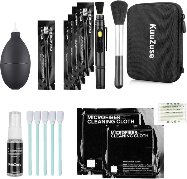 Professional DSLR Camera Cleaning Kit with APS-C Swabs, Microfiber Cloths, and Cleaning Pen