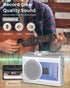 Cassette Cassette Microphone,Cassette Gracioso Protable Recorder Player: AM FM Compact Tape Player with Big Speaker