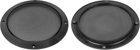X AUTOHAUX 2pcs 6.5 Inch Metal Glossy Audio Speaker Cover Mesh Subwoofer Grill Horn Guard Black for Car