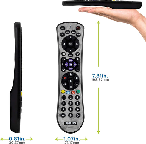Philips Universal Remote Control for Samsung TV, Replacement for Smart TV, 4 Device, Marble