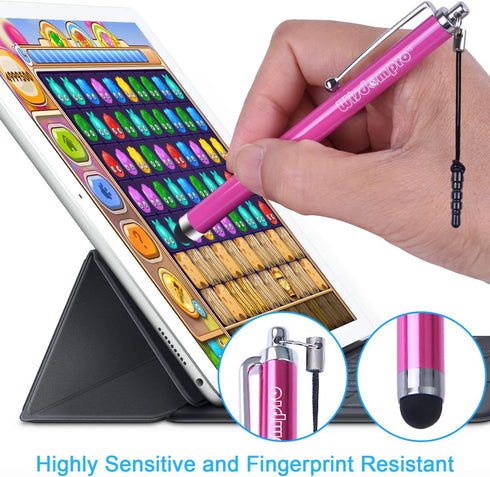 Wisdompro Stylus Pens for Touch Screens, 9 Pack with Lanyard Tether for iPad, iPhone, Samsung & All Devices