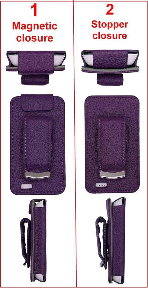Dexcom G7/G6 Receiver Fitted Leather Case with Screen Protector & Lanyard (Purple)