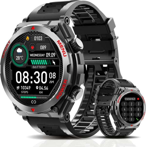 Military Smart Watch, 1.52-Inch Touch Screen Tactical Smartwatch with Text and Call, for Men and Women