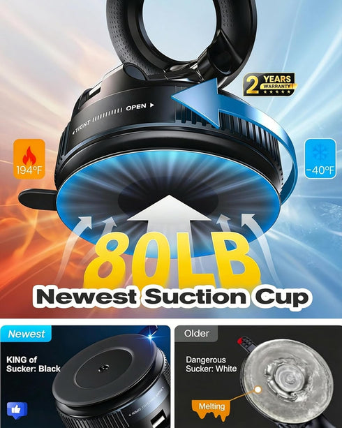 MARUVI Car,2800gf Mount,360 Vacuum Magnetic Phone Holder for Strong Magnetic Phone Adjustable & Reinforced Suction Cup