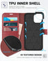 TUCCH 12 12/12 5G, Wallet Case for iPhone Pro, RFID Blocking Card Slot TPU Interior Protective Case, Magnetic Folio