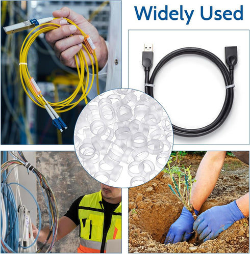 200 Pieces 0.5 Inch Small Elastic Silicone Rubber Bands, Clear Strong Rubberbands for Wire Cord Cable Wrapping