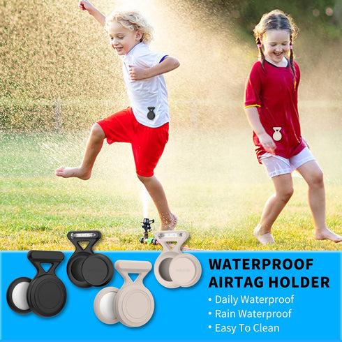 Hidden Airtag Holder for Kids - 4 Pack Apple Air Tag Holder Case Waterproof Soft Silicone, Safety Pin GPS Tracker Hidden Inside Kids Elderly Clothes, Backpack, Shoe or Luggage