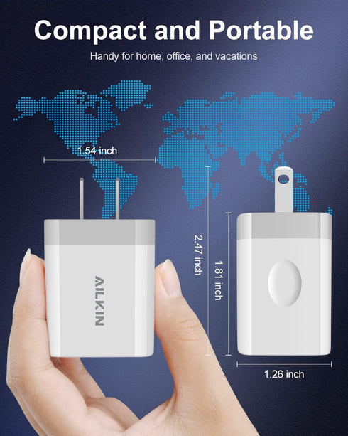 USB C Charger Block, 20W PD Wall Charger C Type Fast Charging Station Power Adapter USB Plug Brick Cube Box for iPhone