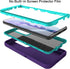 MXX Galaxy S21 Ultra Case, 3-Layer Heavy Duty Bumper Cover with Shock Protection, Dust Proof, 6.8 Inch 2021 (Purple)