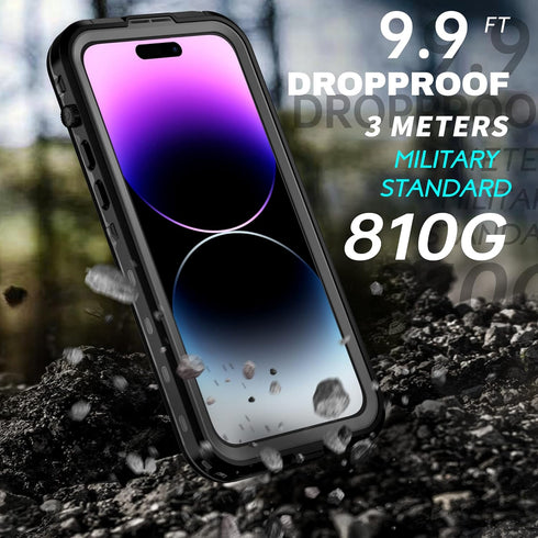 BEASTEK iPhone 14 Pro Waterproof Case, TRE Series MagSafe Shockproof Dustproof IP68 with Built-in Screen Protector and