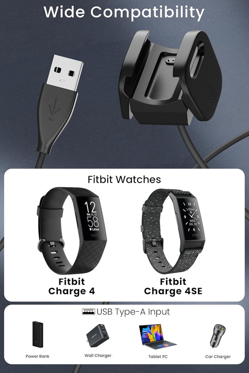 3.3ft Charge 4 Charger Compatible with Fitbit Charge 4 Replacement USB Charging Cable Cord for Fitbit Charge 4/Fitbit Charge 3 Fitness Activity Tracker.