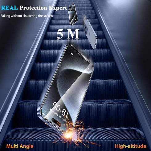 YMHML iPhone 15 Pro Screen Protector 3 Pack - Military Grade Shatterproof HD Clear Film, Case Friendly Accessories.