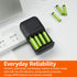 Amazon Basics 4-Bay, Smart Battery Charger for Rechargeable AA and AAA NiMh Batteries, Fast Charging with LED