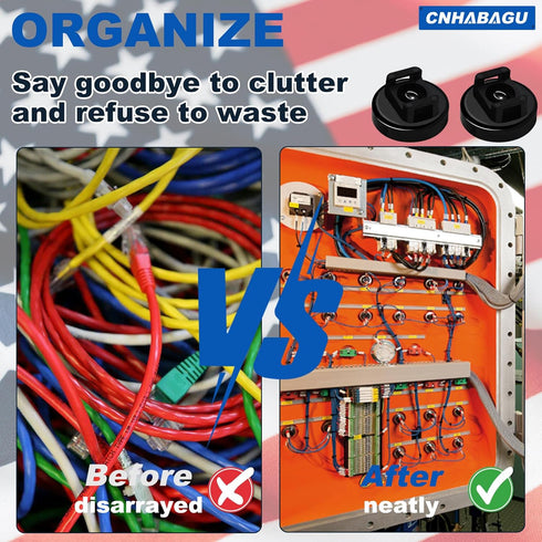 25LBS 6 Magnet Zip Tie Mount Magnetic Zip Ties Mount Strong Multipurpose Wire Cable Holder Mount Wire Clips Management