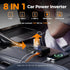 TESSAN 200W 12V 110V 2 6 36W 3.0 Car Power Inverter, DC to AC Converter with AC Outlets and USB Ports with USB-C, Car