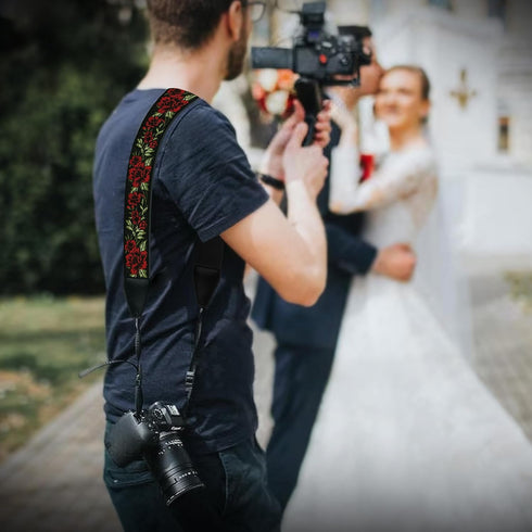 Art Tribute Camera Strap for All DSLR and Mirrorless Cameras, Universal Neck Crossbody & Shoulder, Floral Cotton