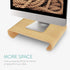 Navaris Wood Monitor Stand Riser - Desktop Organizer for PC TV Screen Notebook Laptop - Bamboo