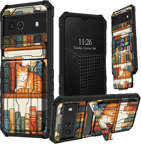 AIRWEE for Google Pixel 6A Case with Card Holder, Military Grade Shockproof Wallet