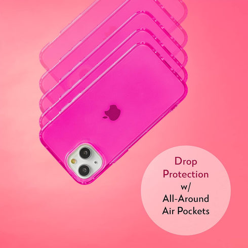 SteepLab Neon Highlighter Case for iPhone, Grippy Jelly Case with Protective Air Pockets (Eye-Catching Hot Pink, iPhone