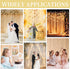 EMART 10x10ft Champagne Tulle Backdrop Curtains with Lights String,Sheer Backdrop Curtains for Wedding, Baby