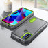 Moto G Play 2023 Case with Kickstand, 3-Layer Military Grade Protective Silicone Shockproof Cover (Gray+Green)