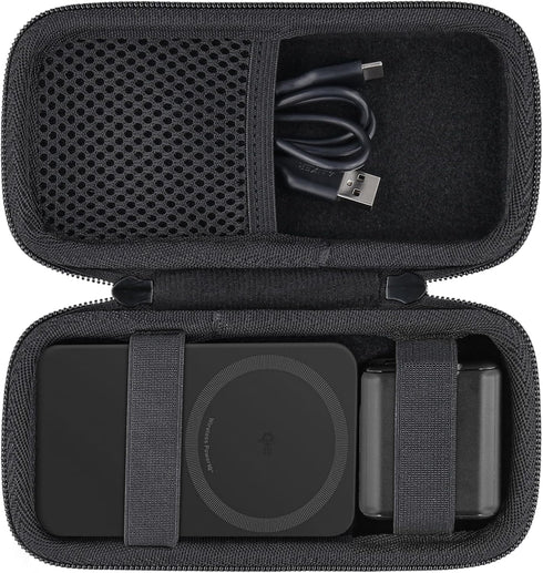 khanka Hard Travel Case for Anker MagGo 6600mAh/10000mAh Power Bank, Qi2 Certified Portable Charger (Black)