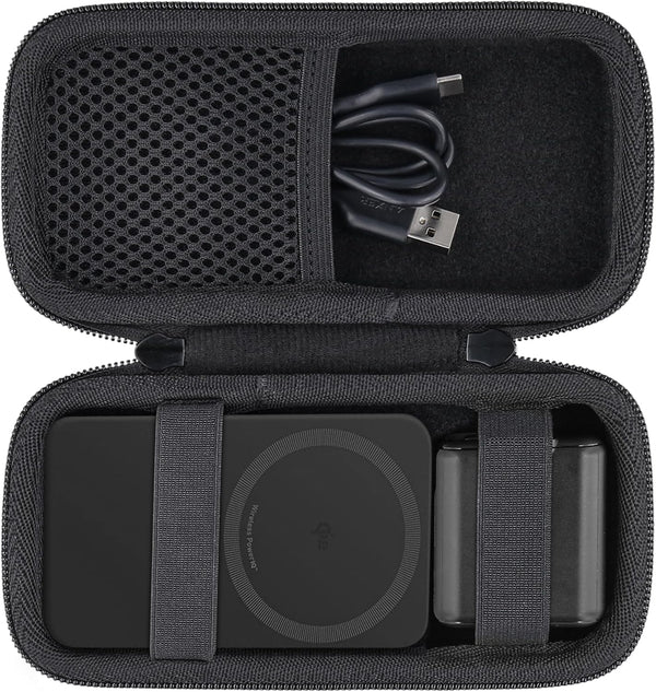 khanka Hard Travel Case for Anker MagGo 6600mAh/10000mAh Power Bank, Qi2 Certified Portable Charger (Black)