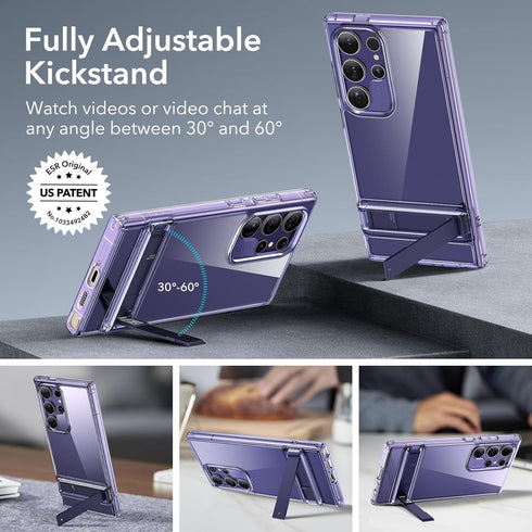 ESR for Samsung Galaxy S24 Ultra Case, Kickstand S24 Ultra Cover with 3 Stand Modes, Military-Grade Drop Protection, Shockproof Slim Phone Case with Patented Kickstand, Boost Series, Purple