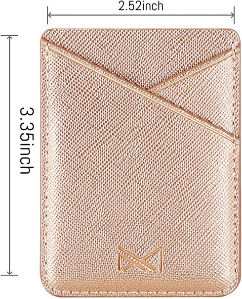 Phone Card Holder Cell Phone Stick On Phone Glitter PU Leather Sleeve Credit for iPhone Samsung Most Smartphones