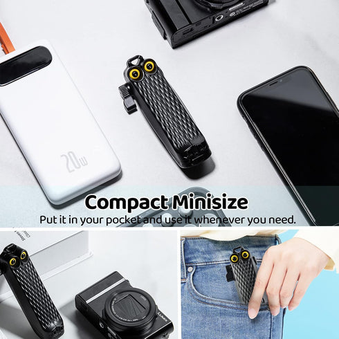 Goocong Phone Tripod Mini Tabletop Small Tripods Desktop Stand Compact Vlog Travel Selfie Stick Handle Grip for iPhone